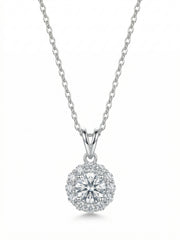 925 Sterling Silver Celestia Halo Sparkle Necklace for Women