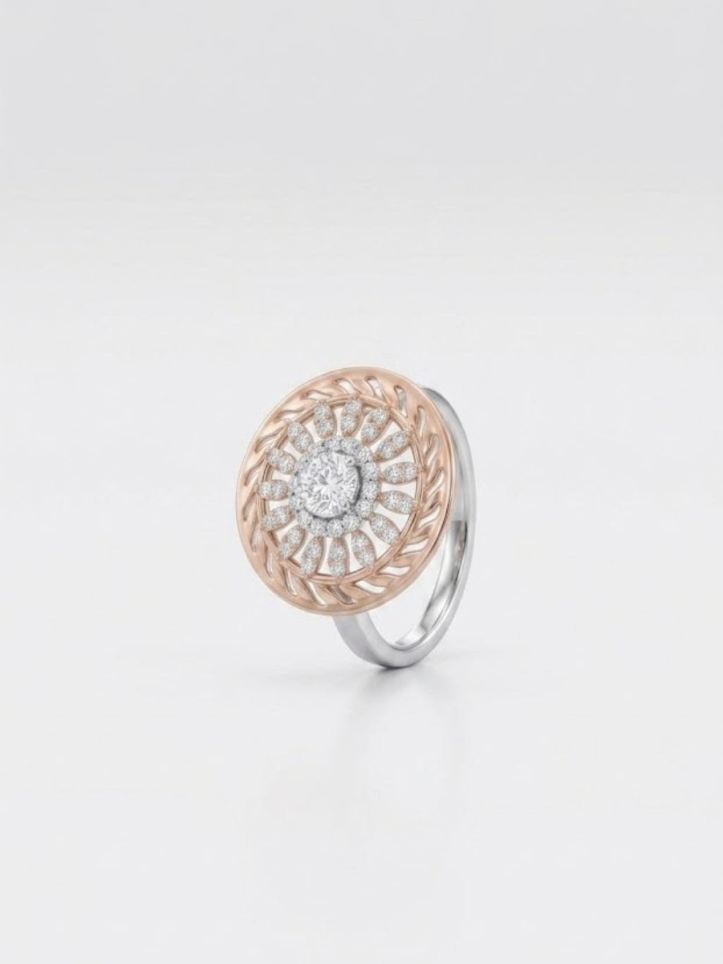 925 Sterling Silver Floral Mandala Statement Ring for Women