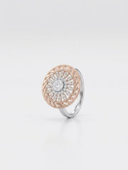 925 Sterling Silver Floral Mandala Statement Ring for Women