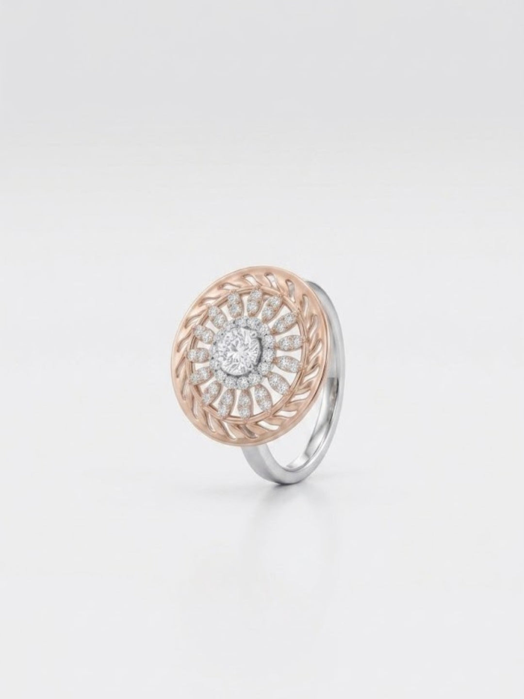 925 Sterling Silver Floral Mandala Statement Ring for Women