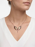 925 Sterling Silver Rose Gold Angel Wings Pendant Necklace for Women