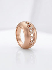 925 Silver Rose Chain Statement Ring for Women