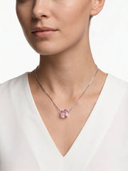 925 Sterling Silver Prism Glow Crystal Cube Necklace for Women