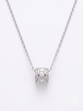 925 Sterling Silver Baguette CZ Barrel Pendant Necklace for Women