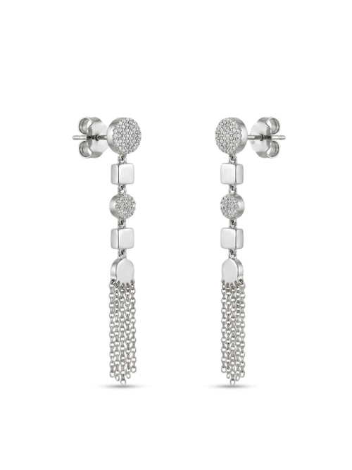 925 Silver Tassel Drop Earrings for Women