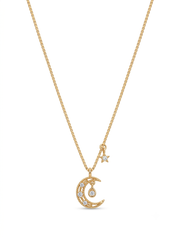 925 Sterling Silver Moon & Star Necklace for Women