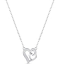 925 Silver Eternal Pure Double Heart Necklace for Women