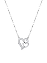 925 Silver Eternal Pure Double Heart Necklace for Women