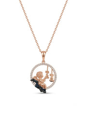 925 Sterling Silver Angel Musical Pendant Necklace for Women
