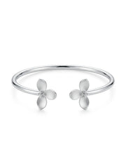 92.5 Sterling Silver Petal Open Cuff Bracelet for Women