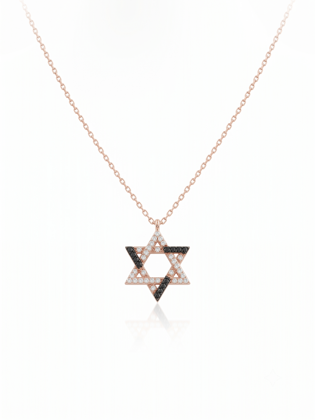 925 Sterling Silver Black & White Star Necklace for Women
