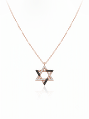 925 Sterling Silver Black & White Star Necklace for Women