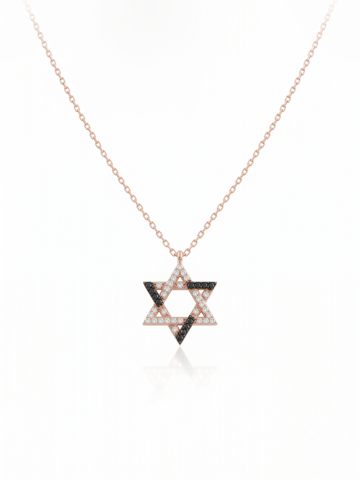 925 Sterling Silver Black & White Star Necklace for Women