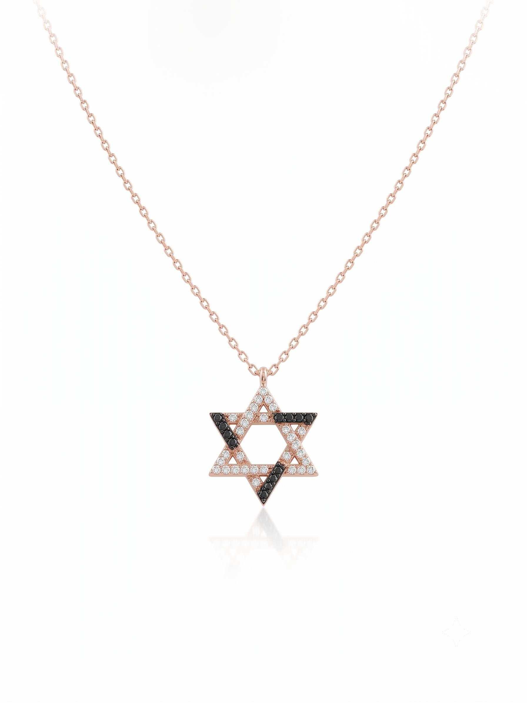 925 Sterling Silver Black & White Star Necklace for Women