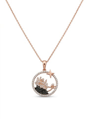 925 Sterling Silver Rose Gold Fairy Garden Necklace for women