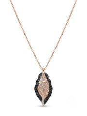 925 Sterling Silver Midnight Leaf Elegance Necklace for Women