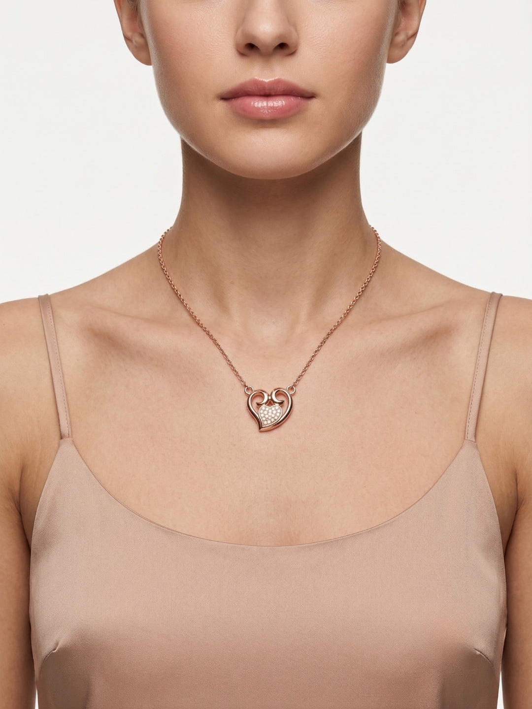 925 Sterling Silver Royal Embrace Heart Necklace for Women
