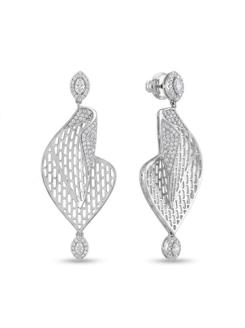 925 Silver earrings Celeste Leaf Drop Earrings for Women