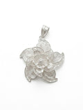 925 Sterling Silver Rose Bloom Filigree Pendant For Women