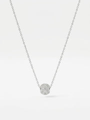 925 Sterling Silver Pave CZ Sphere Pendant Necklace for Women