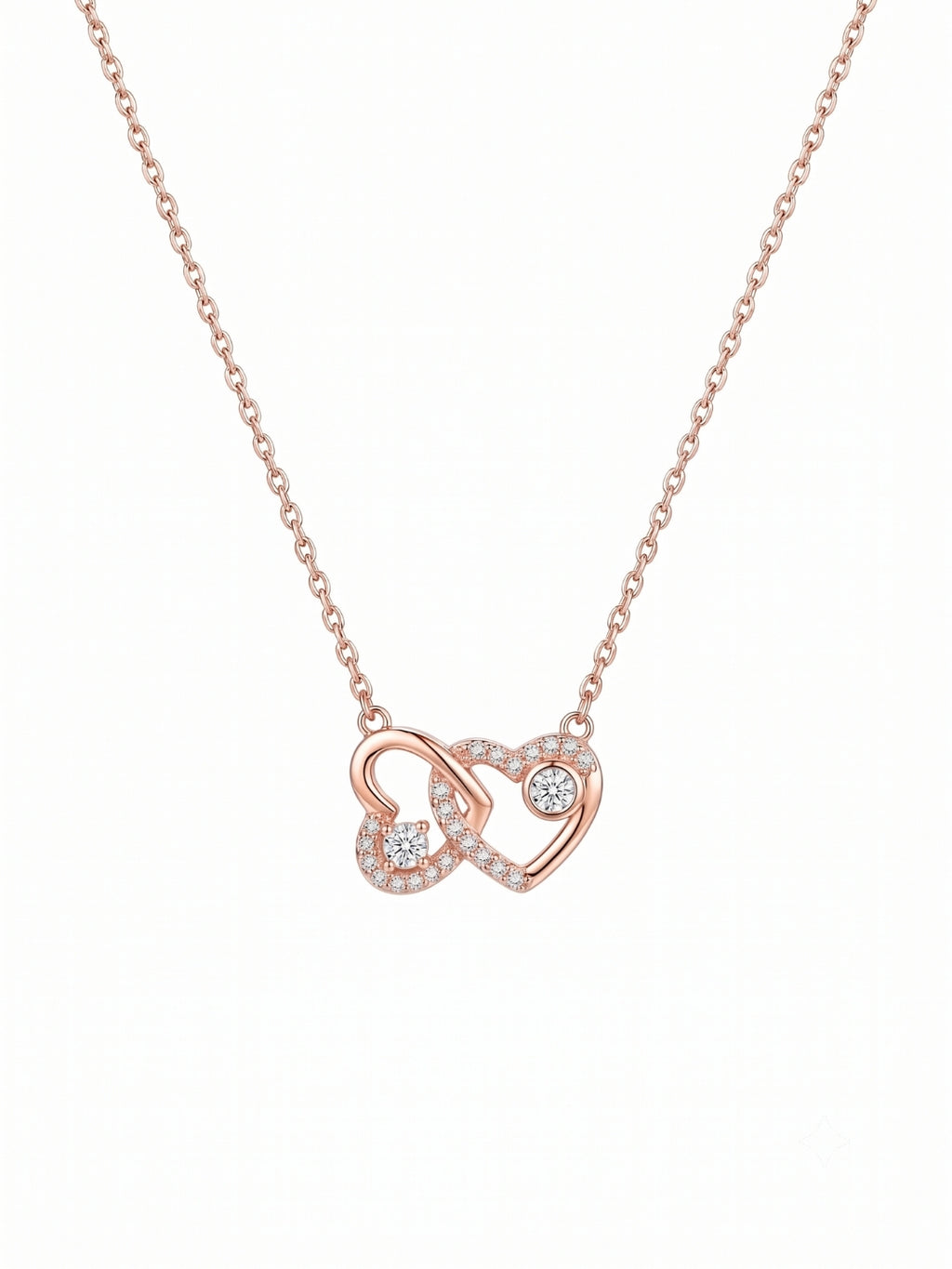 925 Sterling Silver Eternal Bond Interlocking Hearts Necklace for Women
