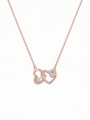 925 Sterling Silver Eternal Bond Interlocking Hearts Necklace for Women