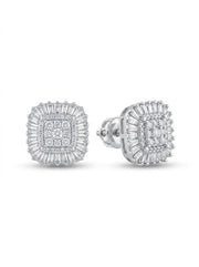 925 Silver earrings Celeste Radiance Halo Stud Earrings for Women