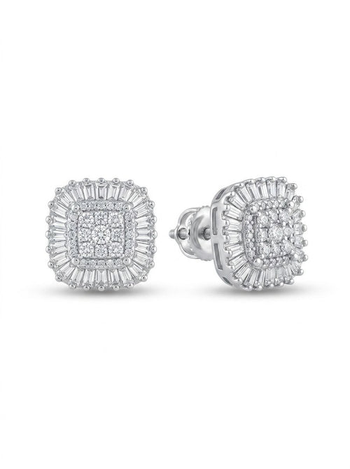 925 Silver earrings Celeste Radiance Halo Stud Earrings for Women