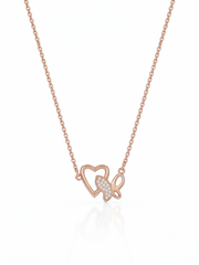 925 Sterling Silver Butterfly Heart Necklace for Women