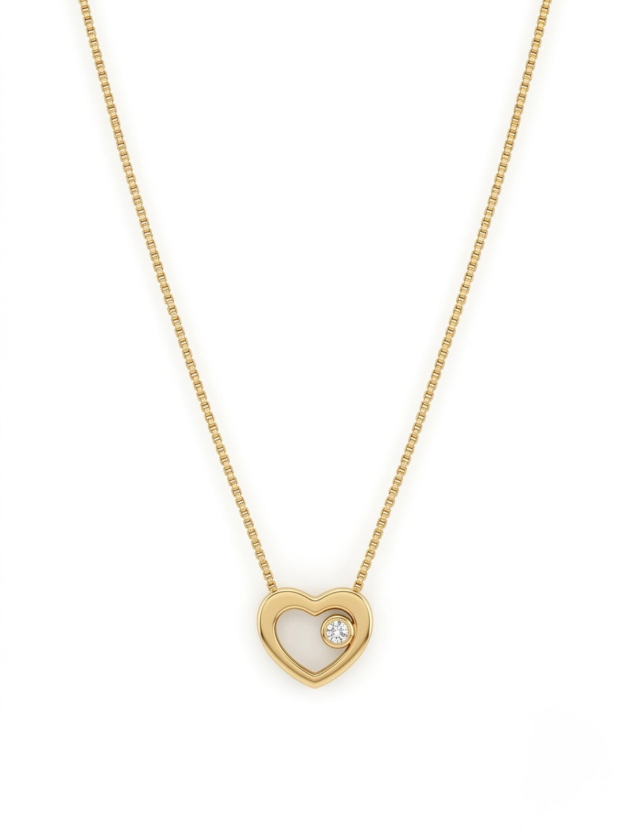 925 Sterling Silver Open Heart Solitaire Necklace for Women