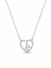 925 Silver Enchanted Leaf Heart Necklace for Women