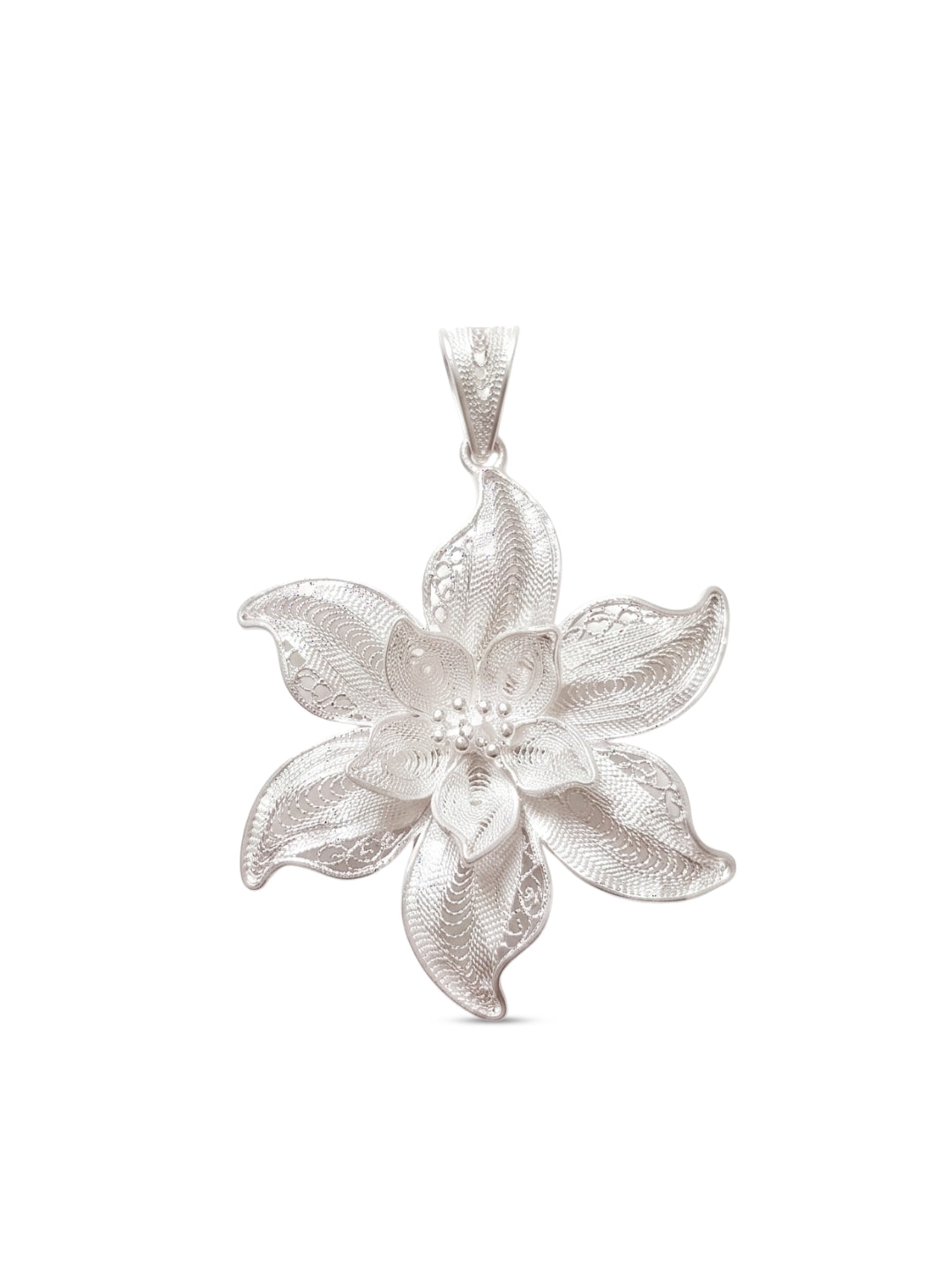 925 Sterling Silver Floral Windmill Filigree Pendant For Women
