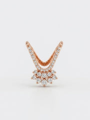 925 Sterling Silver V-Shaped Floral Crown Ring for Women