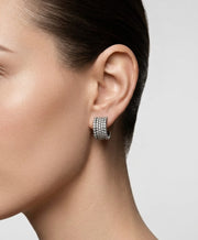 925 Silver Sparkle Pavé Hoop Earrings for Women