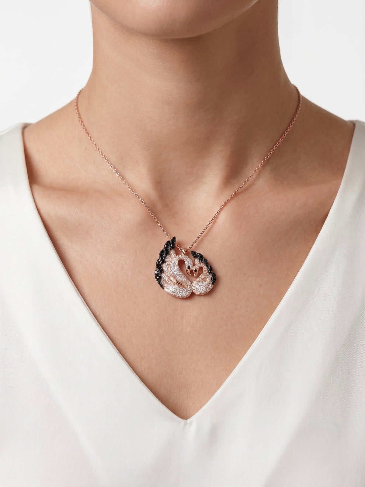 925 Sterling Silver Swan Necklace for Women