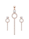 925 Sterling Silver Celestial Halo Drop Pendant Set with Earrings