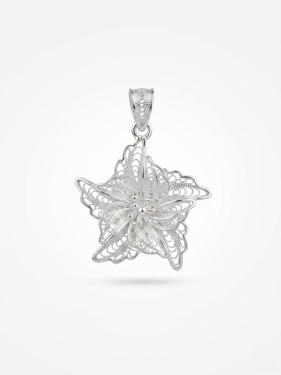 925 Sterling Silver Twilight Star Filigree Pendant For Women