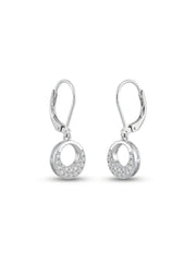 925 Silver Earrings Round Sparkle Hoops Earrings for Women