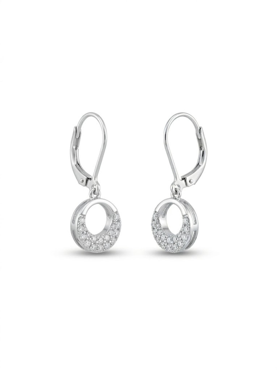 925 Silver Earrings Round Sparkle Hoops Earrings for Women