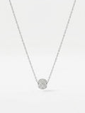 925 Sterling Silver Pave CZ Sphere Pendant Necklace for Women