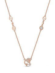 925 Sterling Silver Celestial Charm Station Necklace for Women