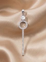 925 Sterling Silver Infinity Halo Drop Pendant Set with Earrings