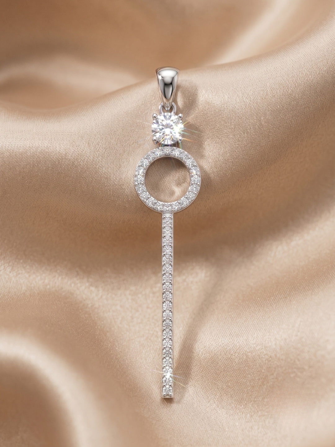 925 Sterling Silver Infinity Halo Drop Pendant Set with Earrings