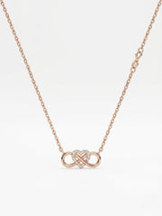 925 Sterling Silver Endless Promise Heart Infinity Necklace for Women