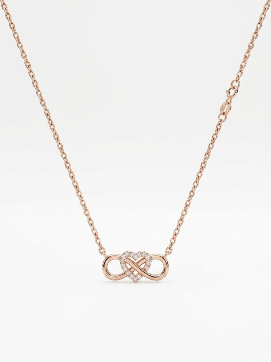 925 Sterling Silver Endless Promise Heart Infinity Necklace for Women