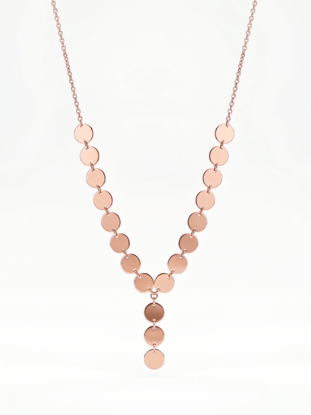 925 Sterling Silver Classic Disc Drop Necklace For Women