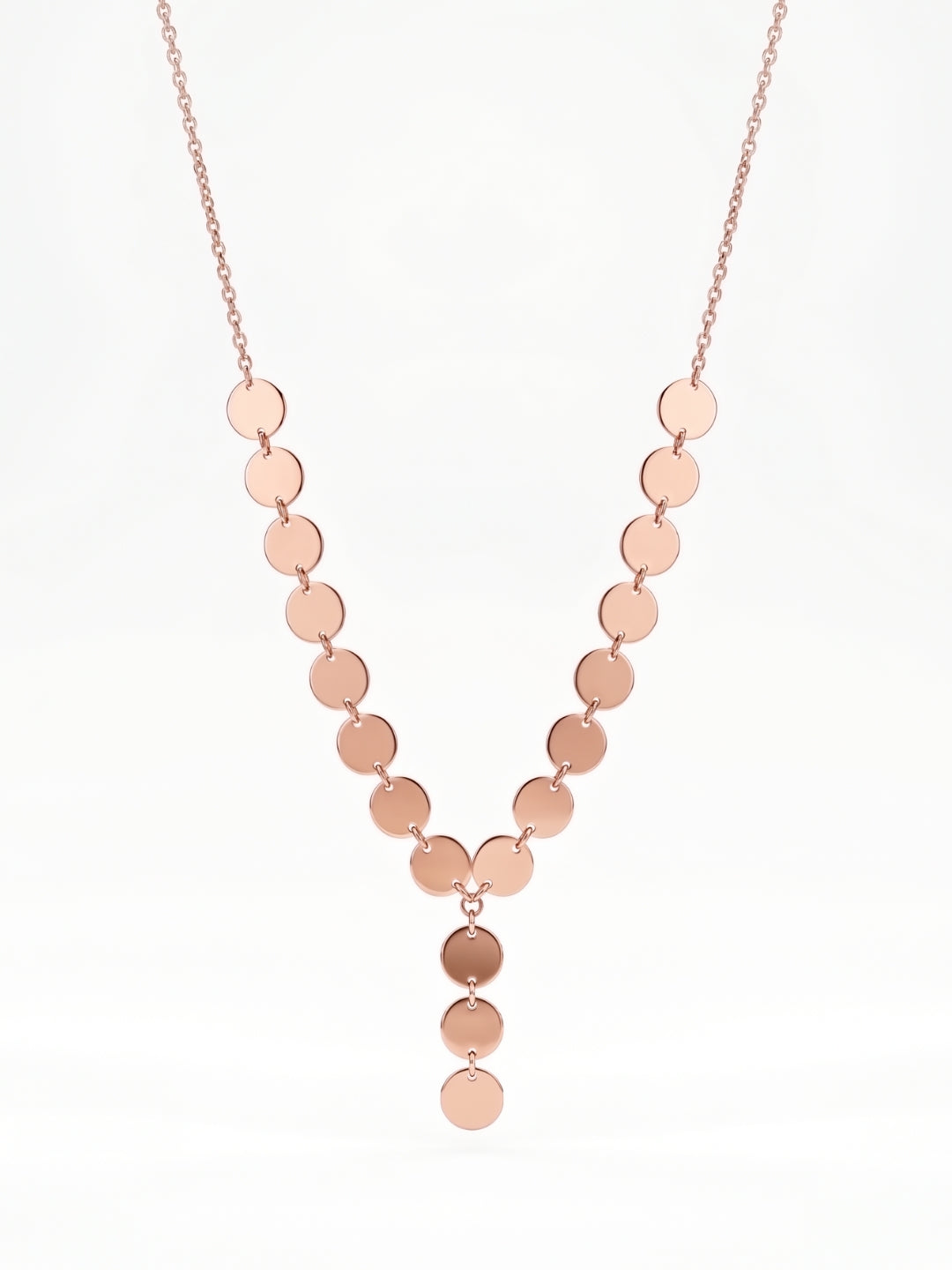 925 Sterling Silver Classic Disc Drop Necklace For Women