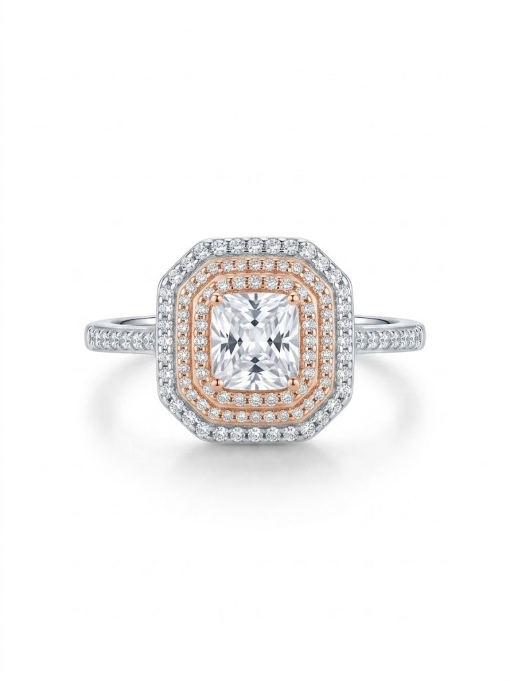 925 Silver Princess Halo Elegance Ring for Women