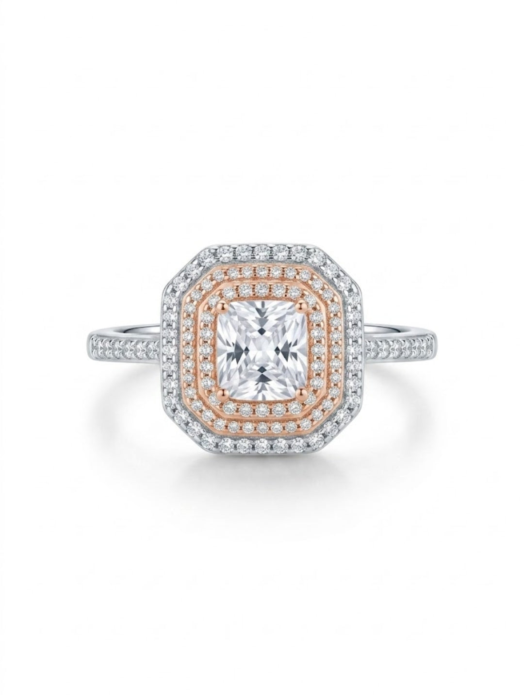 925 Silver Princess Halo Elegance Ring for Women