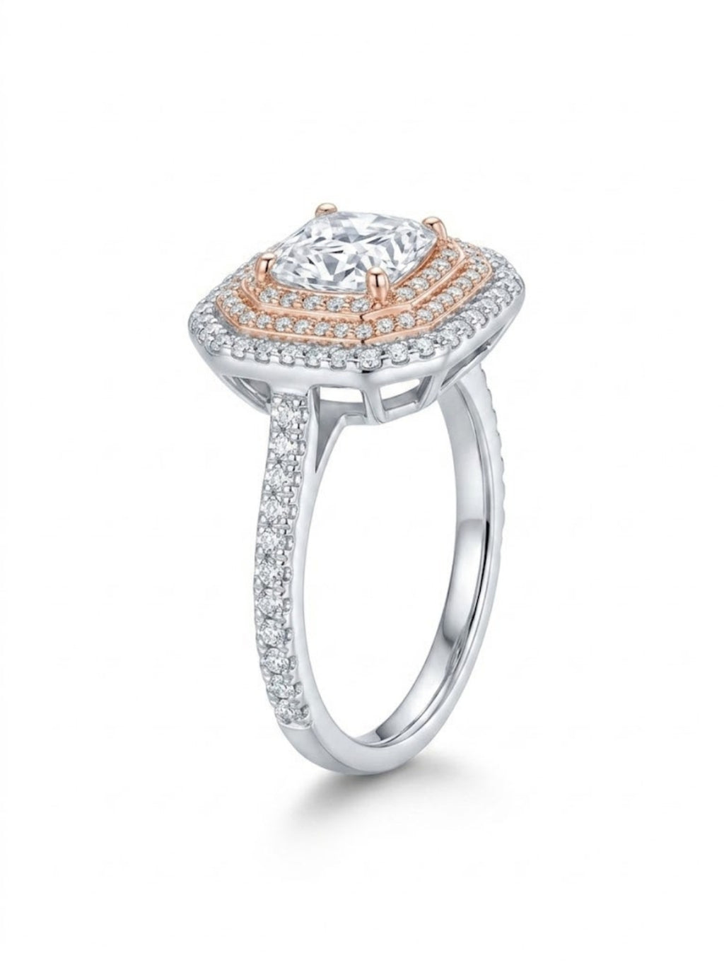 925 Silver Princess Halo Elegance Ring for Women